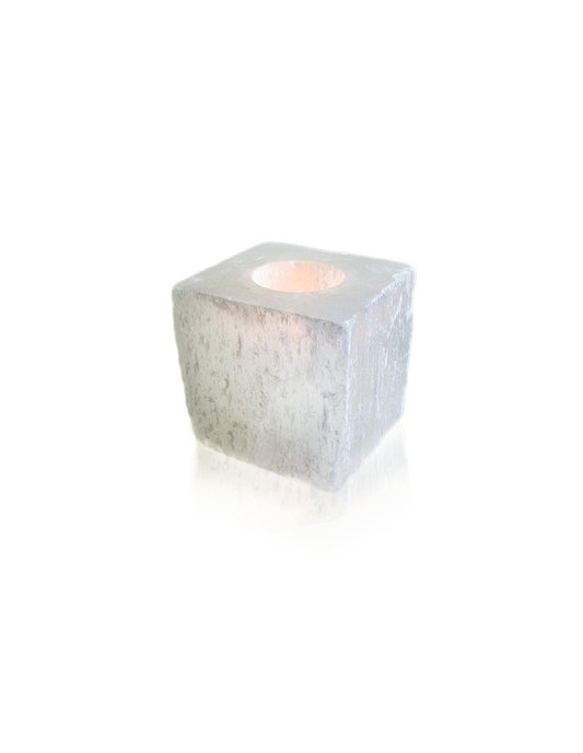 Box shaped Selenite candle holder