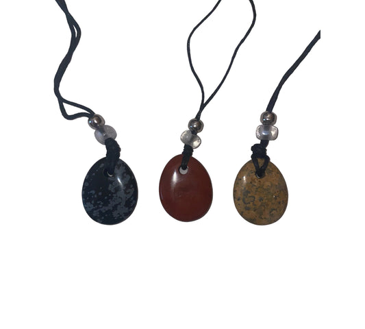 Necklace with a string of various stones