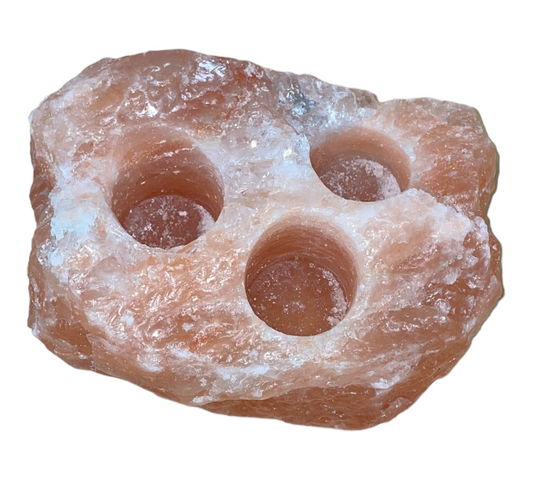 Triple salt crystal candle holder