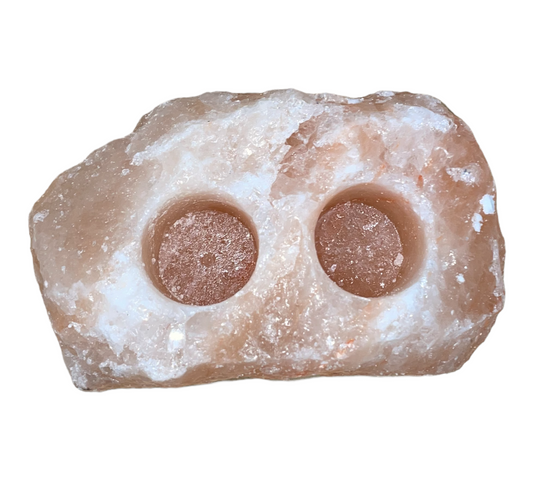 Double salt crystal candle holder