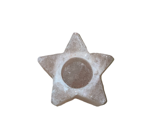Salt crystal candle holder - star