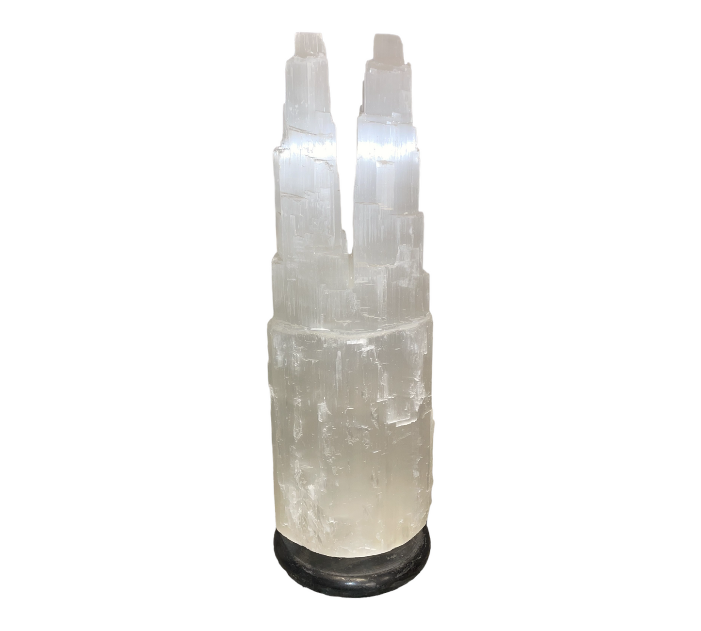 Selenite lamp double tower