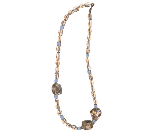 Necklace Rock crystal with Chalcedony