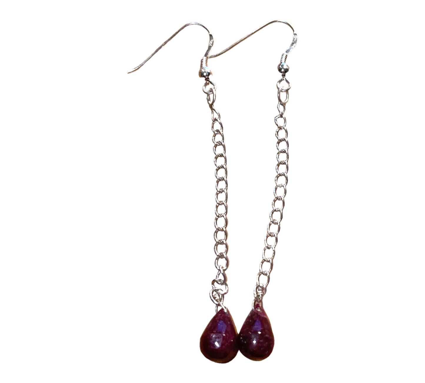 Rock crystal / Amethyst / Rubin silver earrings