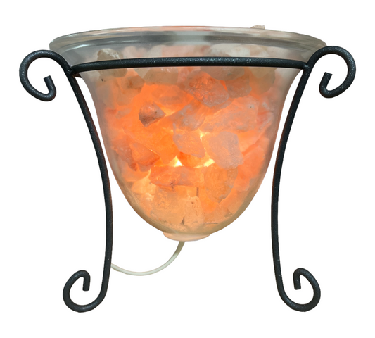Salt crystals in a glass bowl