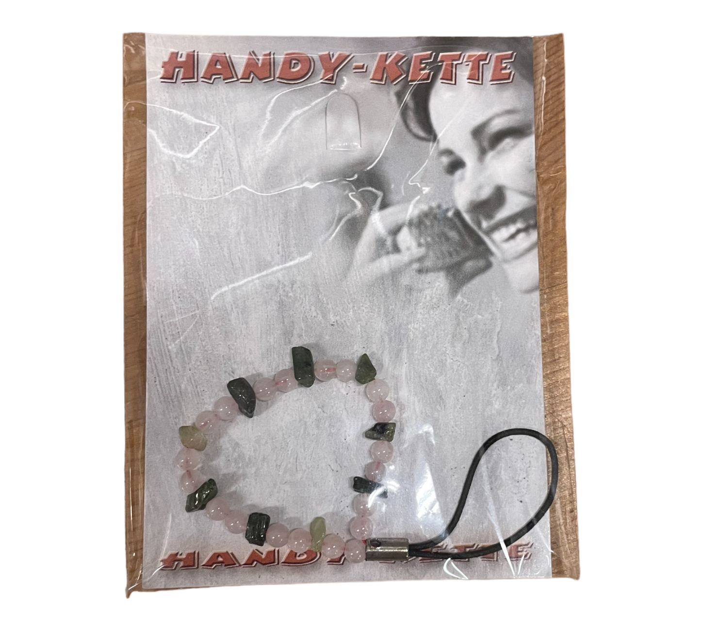 Feng rose quartz - telephone chain