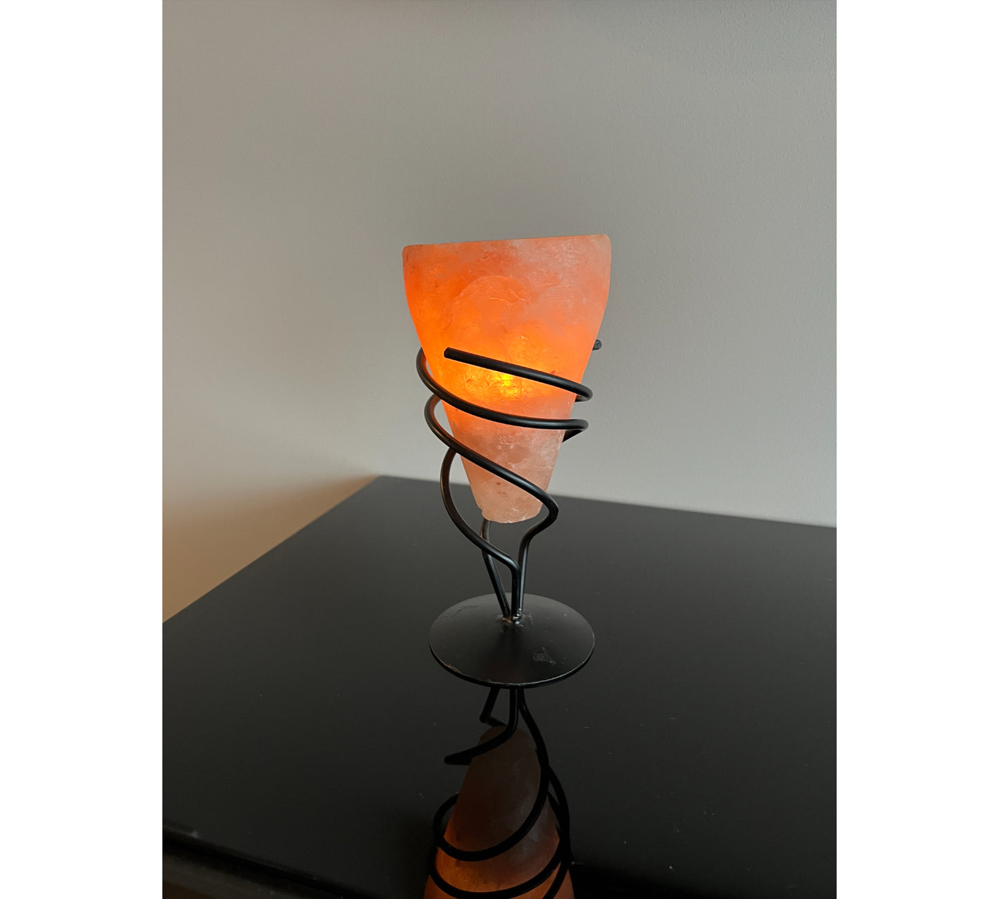 Salt crystal tea light torch